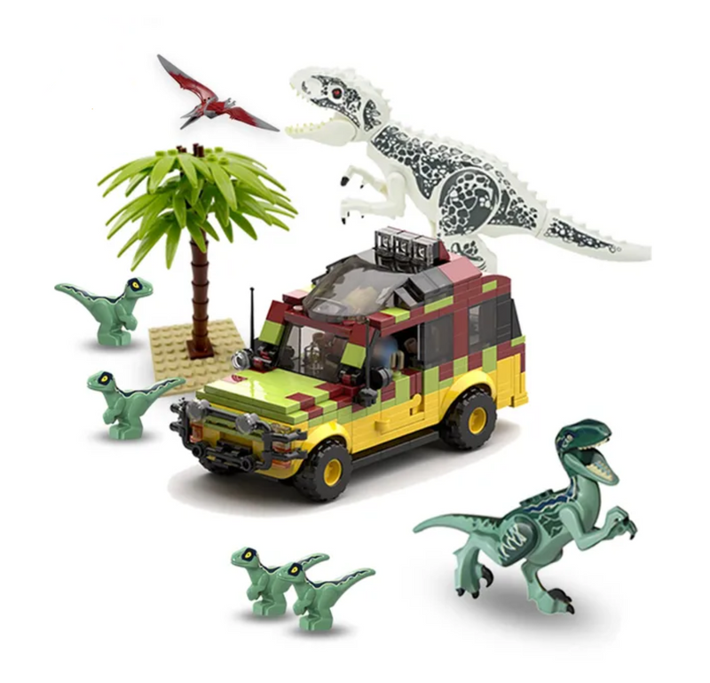 Set de mașini și dinozauri Jurassic Park pentru Lego - mai multe variante