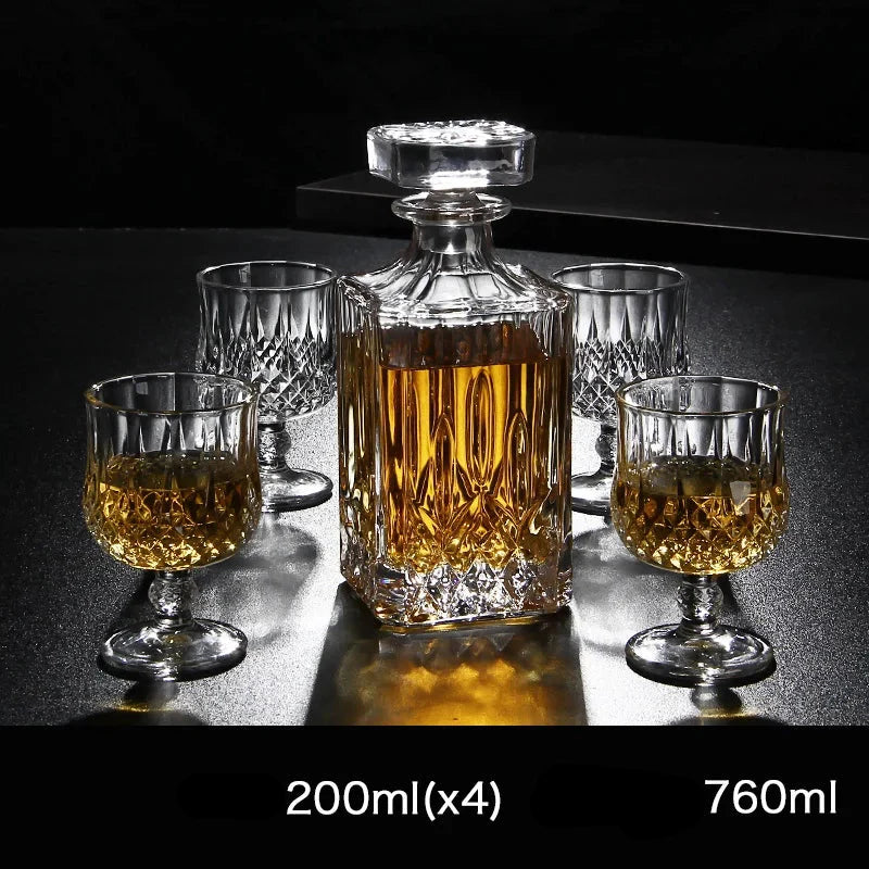 Carafe pentru vodcă și whisky - sticlă și pahar din sticlă de cristal