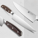 XINZUO - Set de cuțite de bucătărie din oțel german - Set de 7 piese cu suport din lemn pentru cuțite