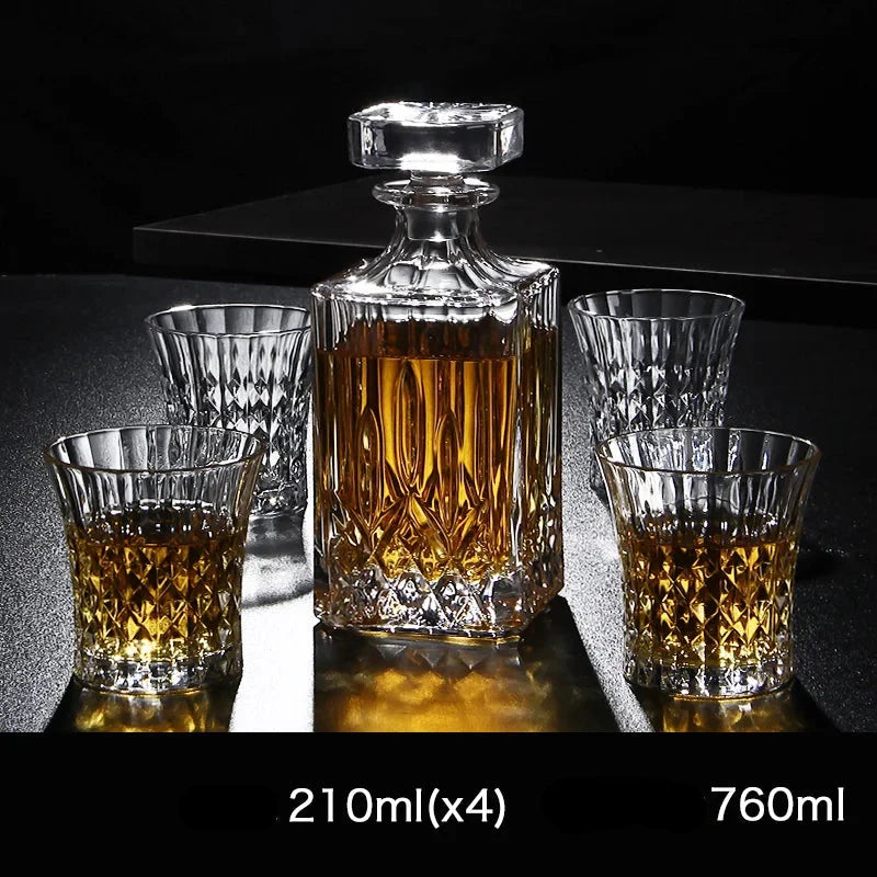 Carafe pentru vodcă și whisky - sticlă și pahar din sticlă de cristal