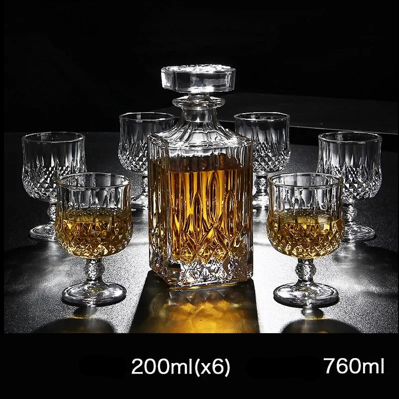 Carafe pentru vodcă și whisky - sticlă și pahar din sticlă de cristal