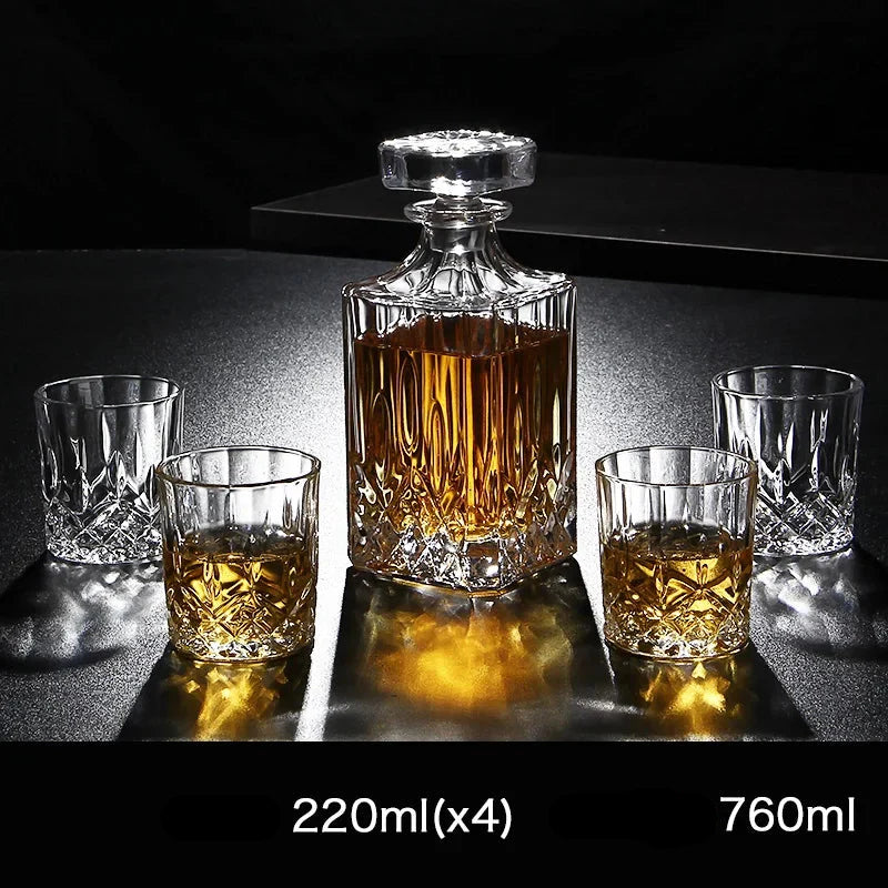 Carafe pentru vodcă și whisky - sticlă și pahar din sticlă de cristal