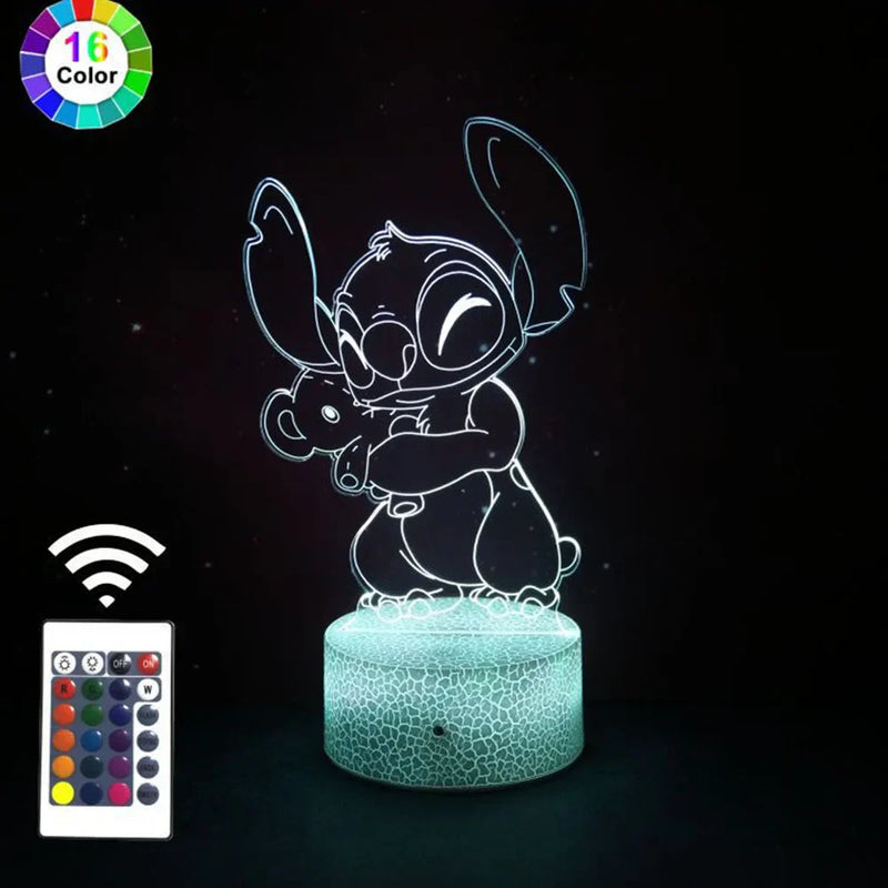 Lampă cu iluzii 3D Stitch - mai multe variante