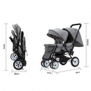 Cărucior pentru gemeni - cărucior ușor pliabil pentru doi copii - mai multe variante