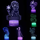 Lampă cu iluzii 3D Frozen - mai multe variante
