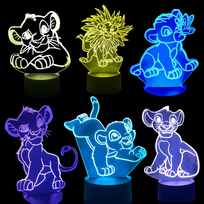 Lampă cu iluzii 3D Regele Leu - mai multe variante