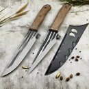 Set de cuțite de bucătărie cu mâner din lemn