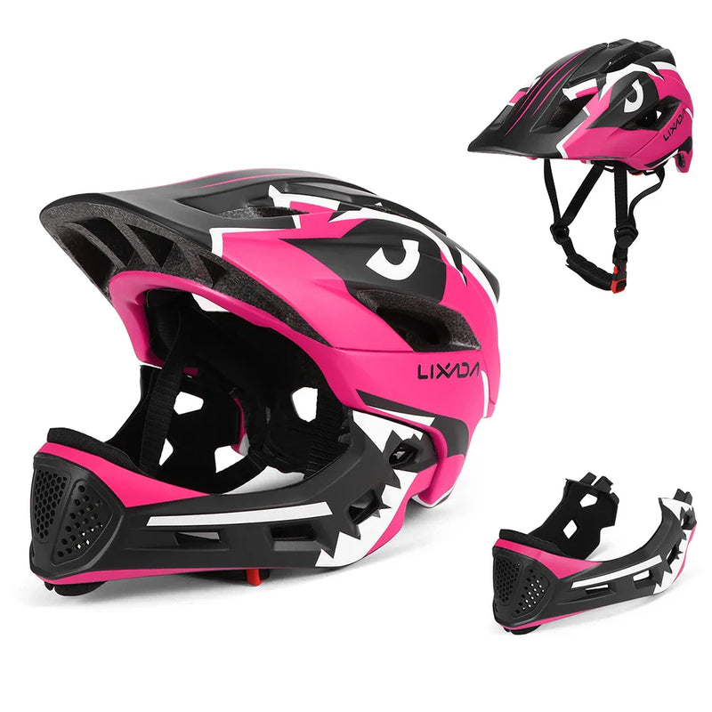 Cască de bicicletă pentru copii cu protecție detașabilă pentru bărbie - Full Face 2in1