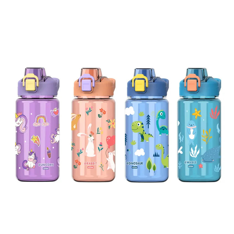 Sticlă de băut pentru copii cu animale 600 ml - mai multe variante