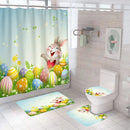 Perdea de duș și covoare de Paște - mai multe variante