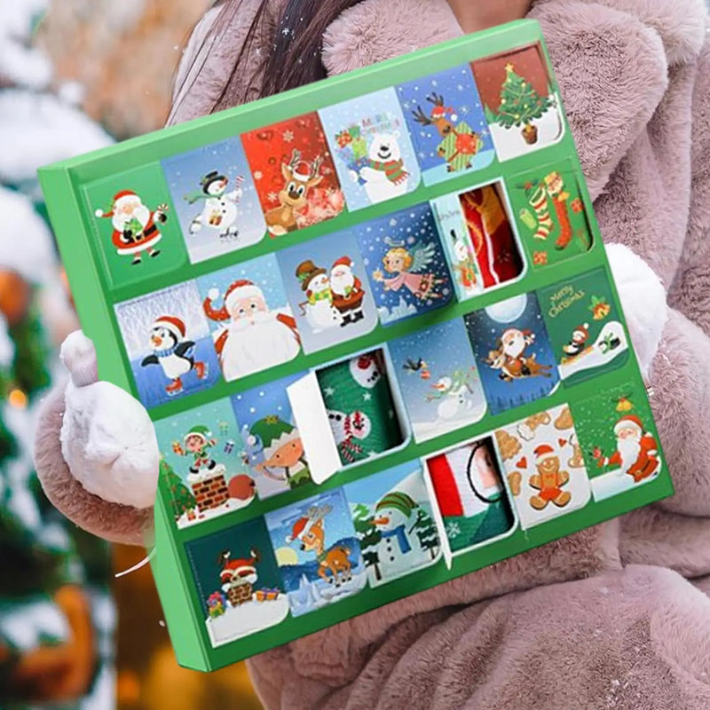 Calendar Advent cu șosete de Crăciun - 24 de bucăți (12 perechi)