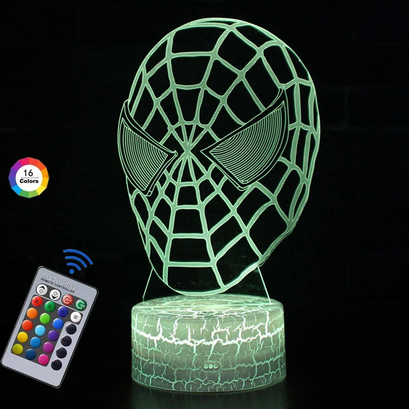 Lampă cu iluzii 3D Spiderman - mai multe variante