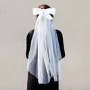 Voal scurt de nuntă cu o fundă