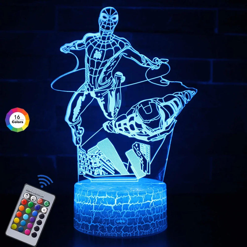 Lampă cu iluzii 3D Spiderman - mai multe variante