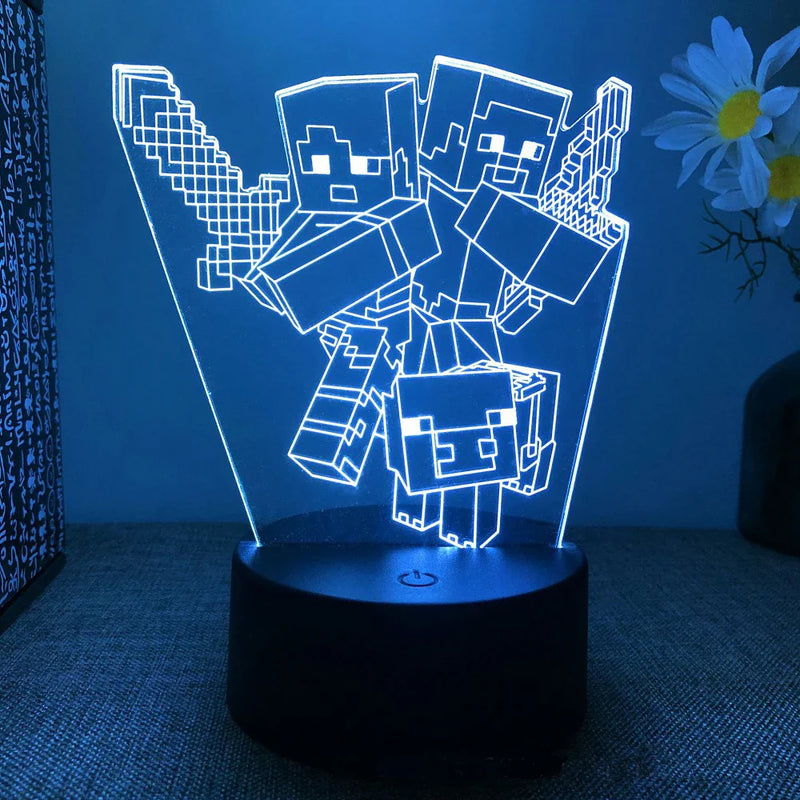 Lampă cu iluzii 3D Minecraft - mai multe variante
