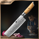 XINZUO Cuțit Nakiri realizat din oțel damascat pudrat