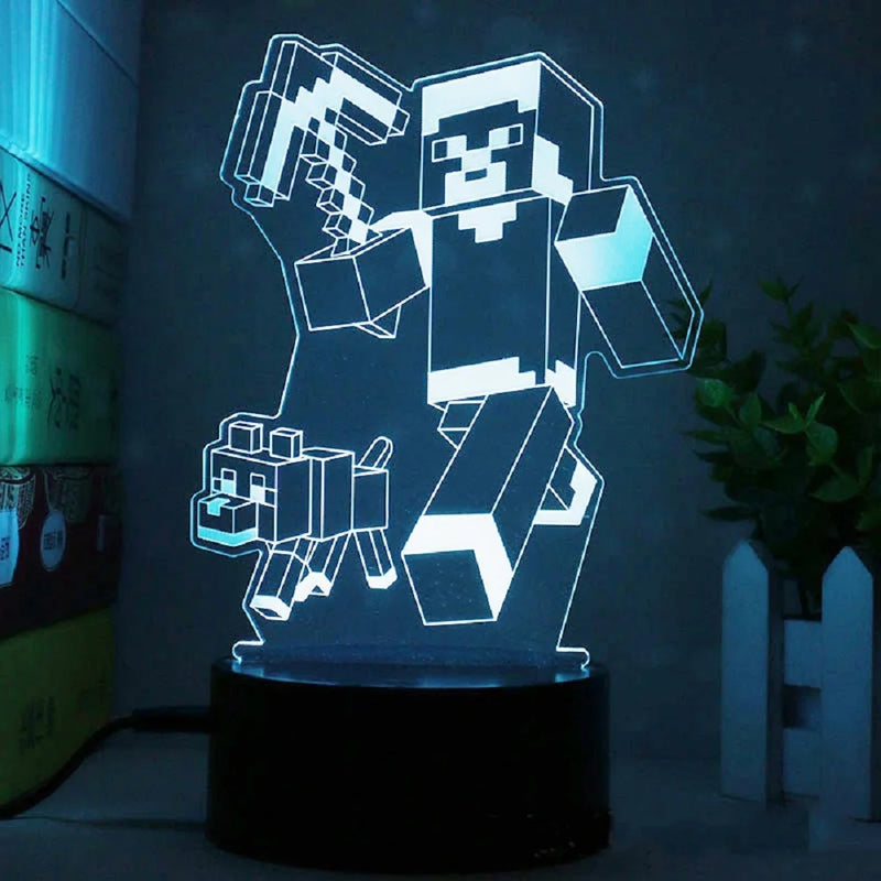 Lampă cu iluzii 3D Minecraft - mai multe variante