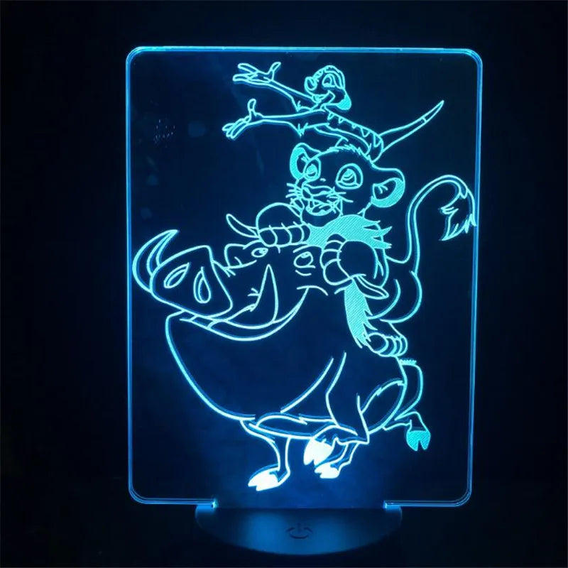Lampă cu iluzii 3D Regele Leu - mai multe variante