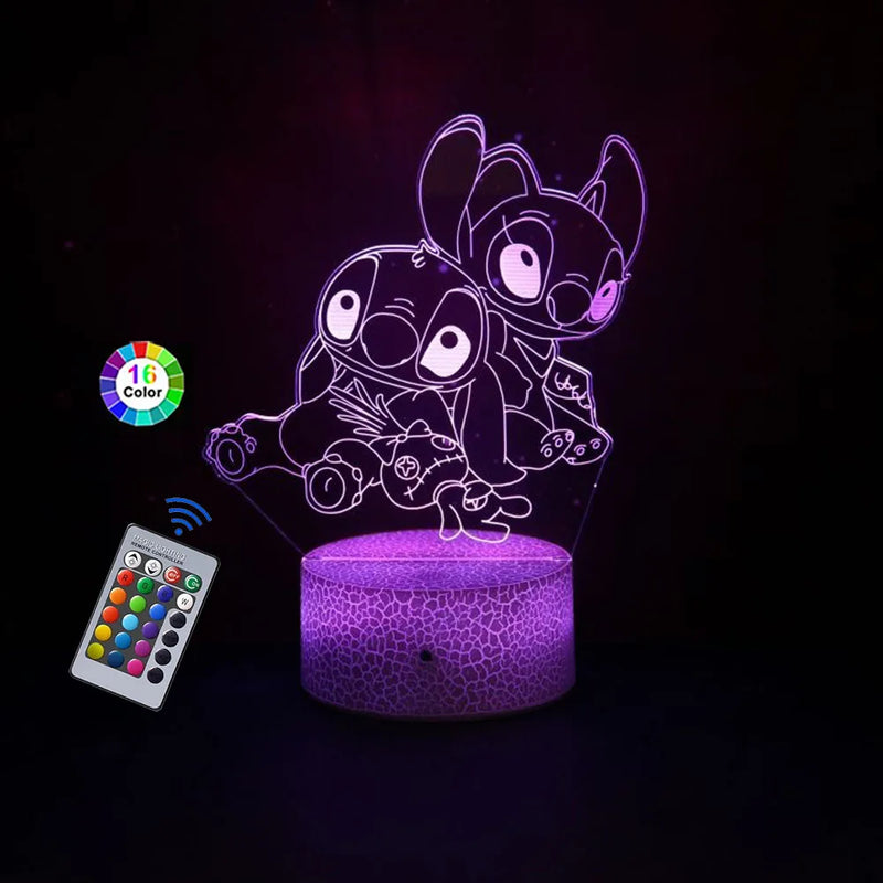Lampă cu iluzii 3D Stitch - mai multe variante
