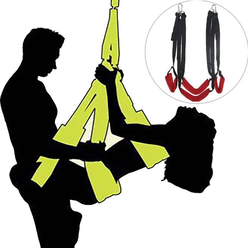 Leagăn suspendat BDSM cu curele căptușite