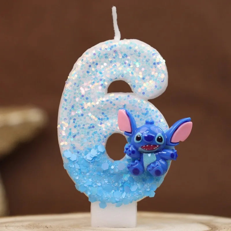 Lumânări de tort cu numărul Stitch - mai multe variante
