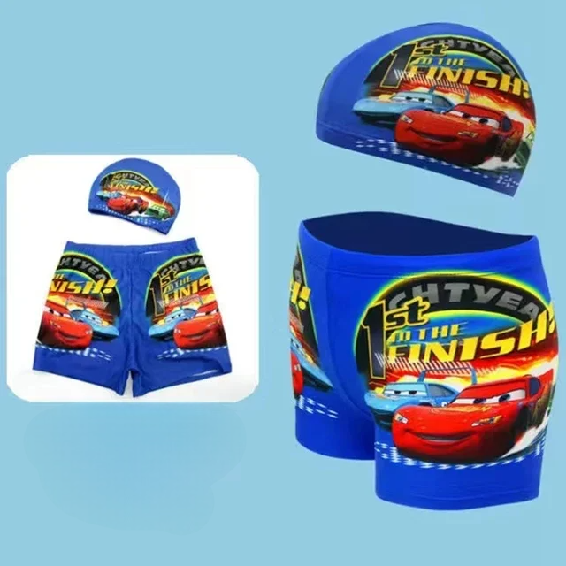 Costume de baie pentru băieți și bonete Cars 3 - Lightning McQueen
