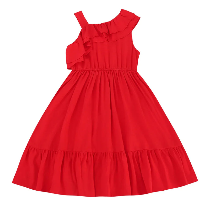 LittleElegance™ Rochie de vară roșie pentru fete