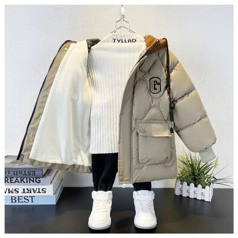 Designer de iarna baieti jacheta cu ursuleț de pluș - mai multe variante