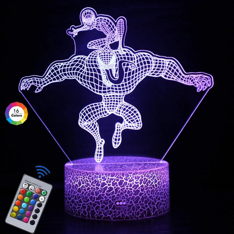 Lampă cu iluzii 3D Spiderman - mai multe variante