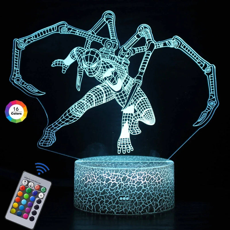 Lampă cu iluzii 3D Spiderman - mai multe variante
