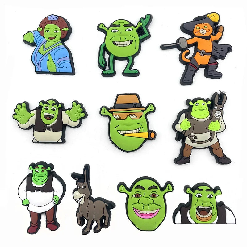 Decorațiuni pentru pantofi pentru copii Crocs Shrek - 10 buc