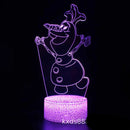 Lampă cu iluzii 3D Frozen - mai multe variante