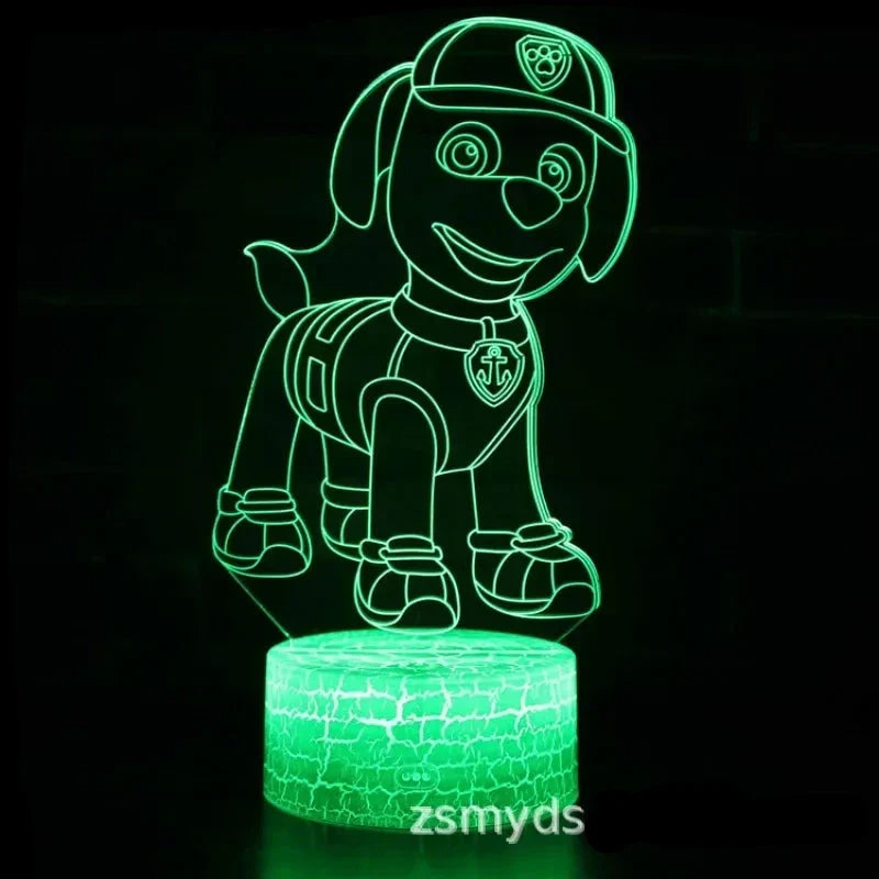 Lampă cu iluzie 3D Paw Patrol - mai multe variante