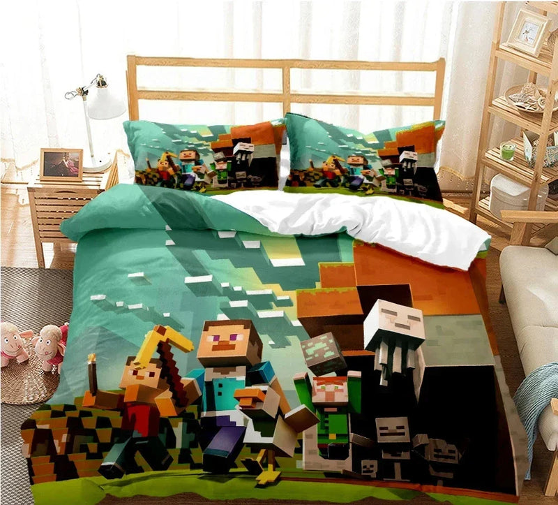 Lenjerie de pat pentru copii Minecraft - mai multe variante