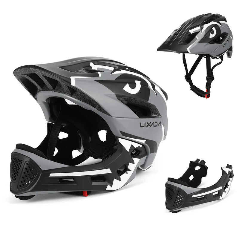 Cască de bicicletă pentru copii cu protecție detașabilă pentru bărbie - Full Face 2in1