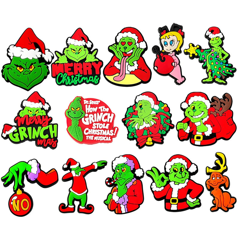 Crocs Decorațiuni pentru pantofi de Crăciun Grinch - 14 buc