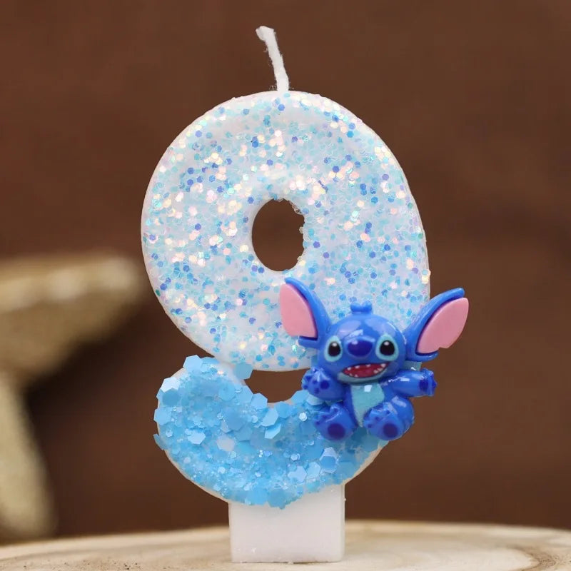 Lumânări de tort cu numărul Stitch - mai multe variante