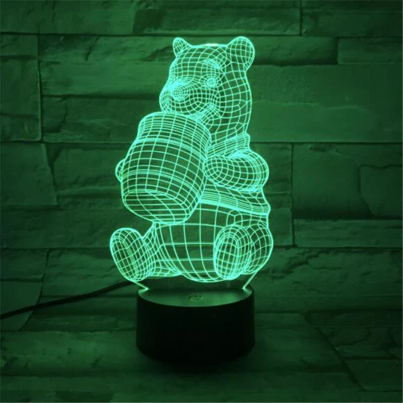 Lampă cu iluzii 3D Winnie The Pooh - mai multe variante