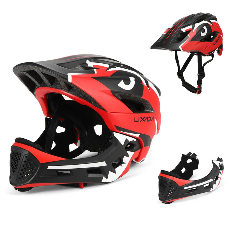Cască de bicicletă pentru copii cu protecție detașabilă pentru bărbie - Full Face 2in1