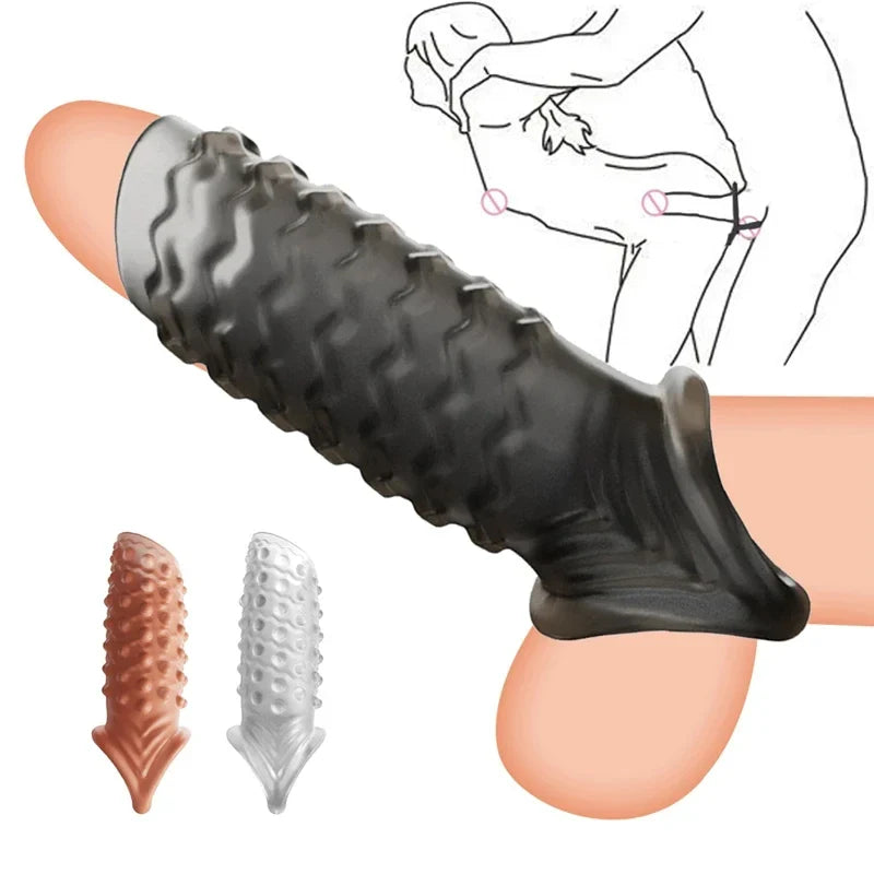 Manșon pentru penis texturat - mai multe variante