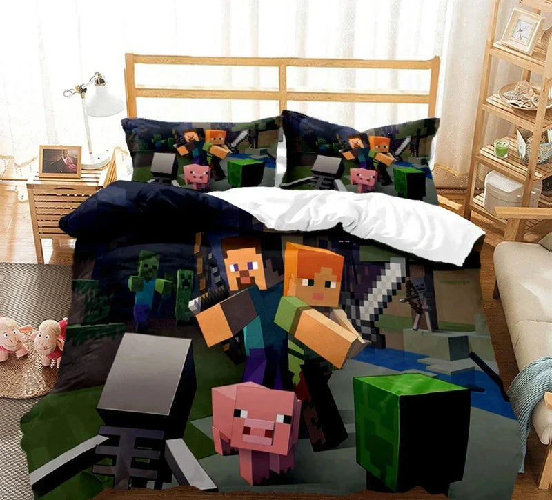 Lenjerie de pat pentru copii Minecraft - mai multe variante