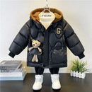 Designer de iarna baieti jacheta cu ursuleț de pluș - mai multe variante