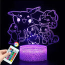 Lampă cu iluzie 3D Pokemon