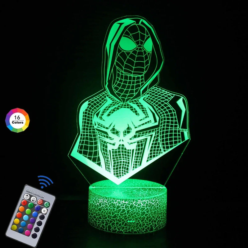 Lampă cu iluzii 3D Spiderman - mai multe variante