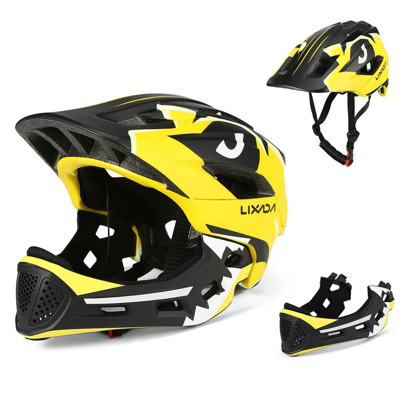 Cască de bicicletă pentru copii cu protecție detașabilă pentru bărbie - Full Face 2in1