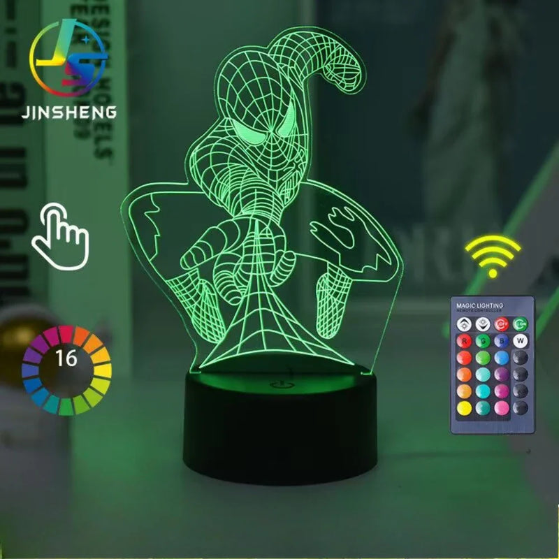 Lampă cu iluzii 3D Spiderman - mai multe variante
