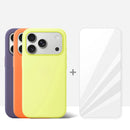 Carcasă colorată și sticlă de protecție pentru iPhone Air, 17, 17 Pro, 17 Pro Max - mai multe variante