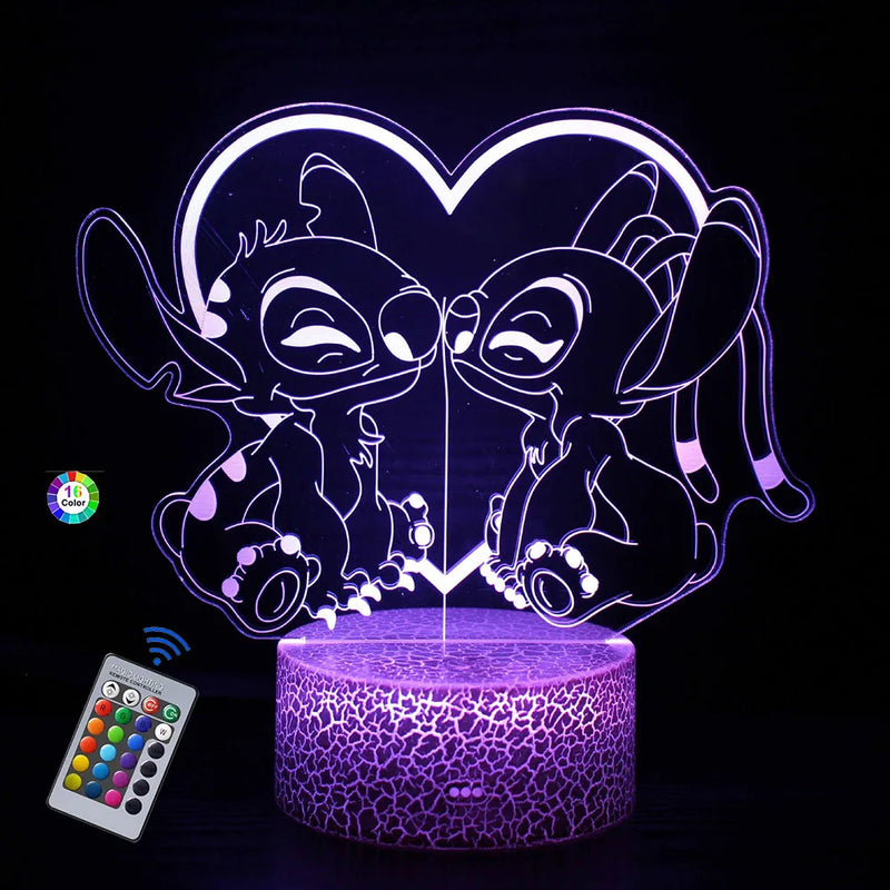 Lampă cu iluzii 3D Stitch - mai multe variante