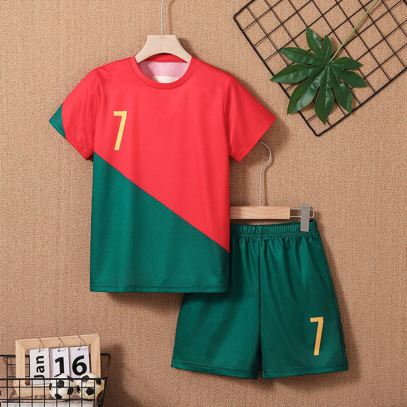 Tricou și șort de fotbal pentru copii Portugalia - Cristiano Ronaldo