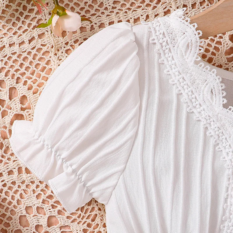 TwirlDresses™ Rochie albă de vară pentru fete